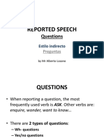 REPORTED SPEECH Questions