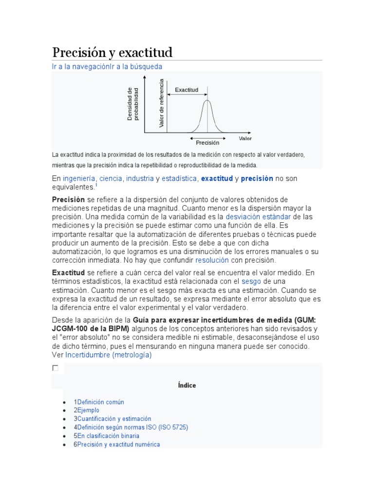 Precisión y Exactitud | PDF | Exactitud y precisión | Enseñanza de ...