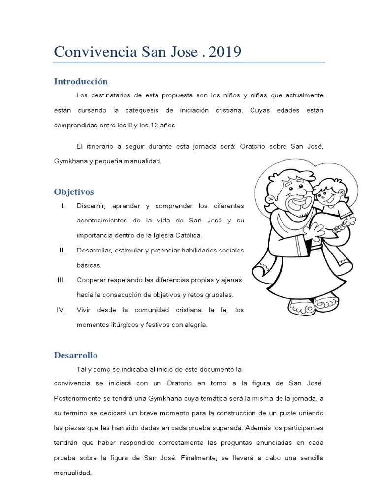 Actividades sobre San José para Niños | PDF | María, madre de Jesús