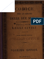 Codice Per Lo Regno Delle Due Sicilie - Parte Prima Leggi Civili - 1836