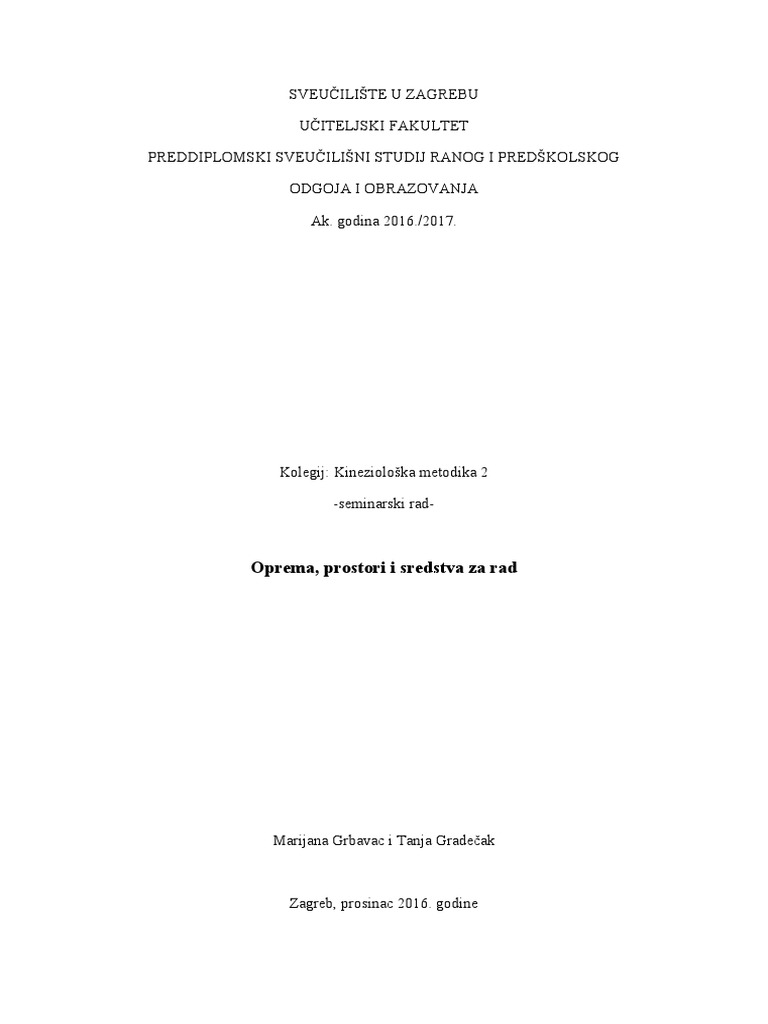 Oprema Prostori I Sredstva Za Rad | PDF