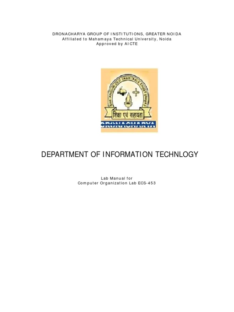 Computer Organization Lab Manual | PDF | Logic Gate | Subtraction