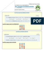 Guía Ejercicios Multiplicación División Números Enteros