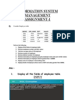 Information System Management Assignment-1: Input