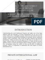 Nature, Scope and Subject Matter of Private International Law