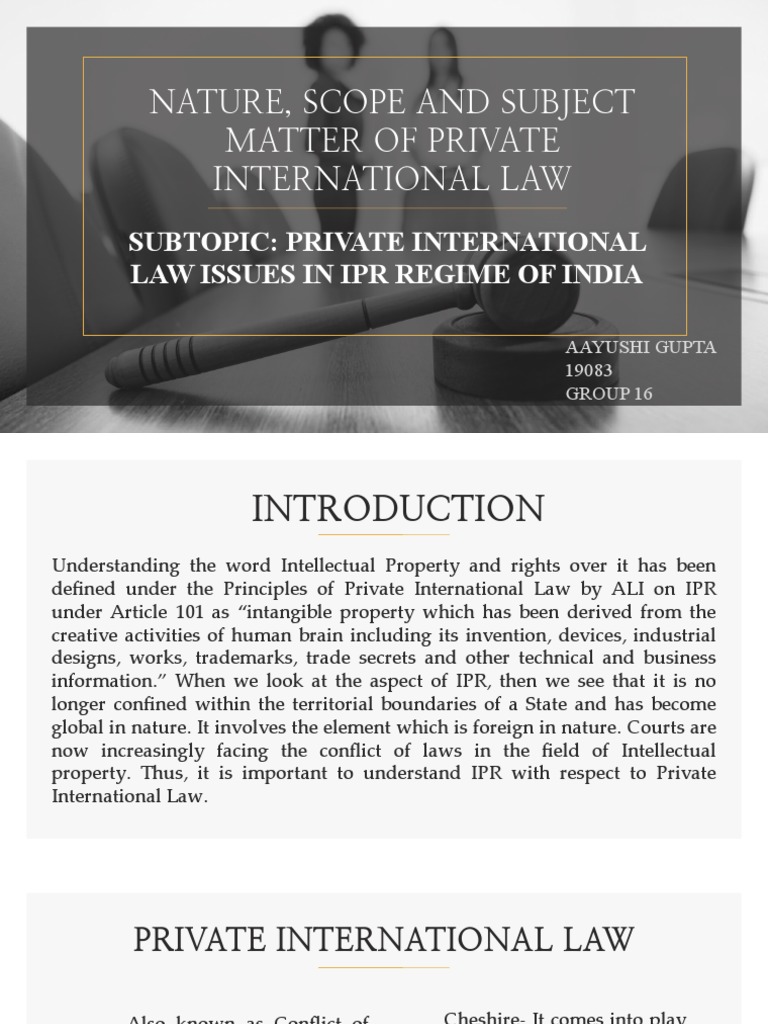 Nature, Scope and Subject Matter of Private International Law | PDF ...