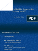 EDFA Simulink Model For Analyzing Gain Spectrum and ASE