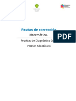 Pautas de Corrección Matematica Ev. Diagnost 1 Basico.