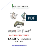 Racores Giratorios Catalogo Tarifa 2019, Estehyne Bilbao