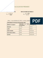 A.1. Fresadora Calculos de Trabajos