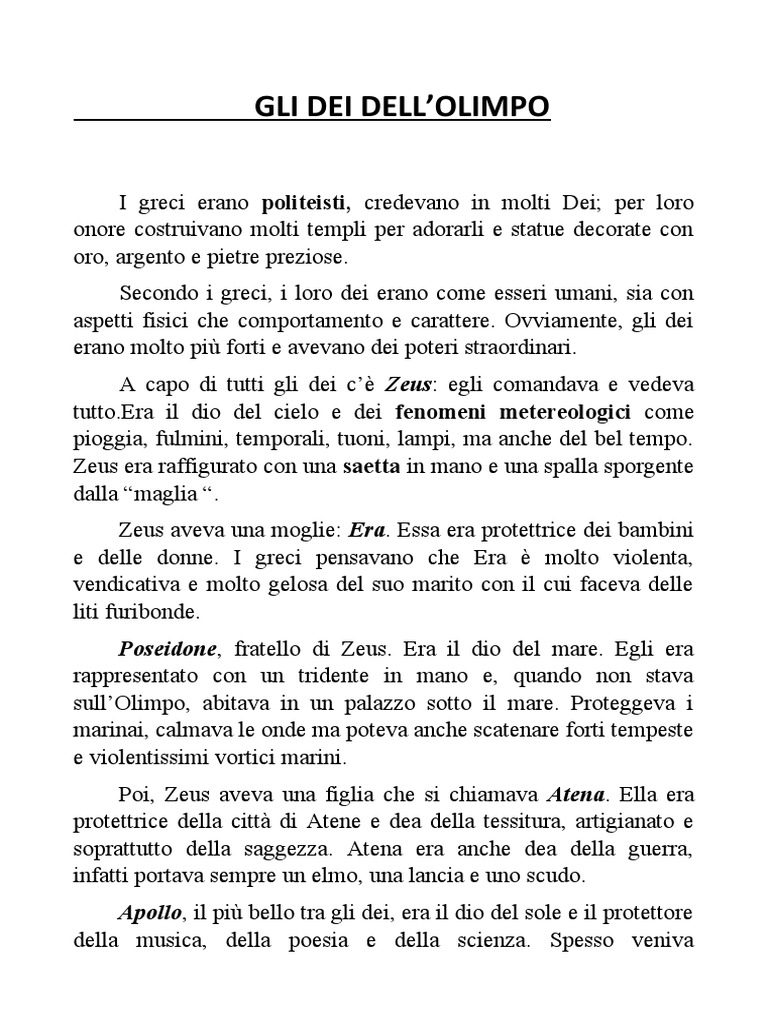Dei Dell&rsquo;olimpo | PDF