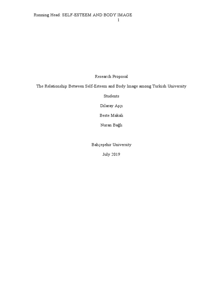 Self Esteem and Body Image Kopyası Kopyası | PDF | Self Esteem | Body Image