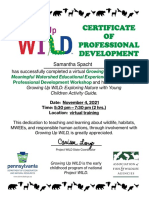 Growing Up Wild Certificate