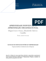 Aprendizaje Individual Vs Aprendizaje Organizacional: Miguel Arce-Otoya, Elizabeth Chávez-Castillo