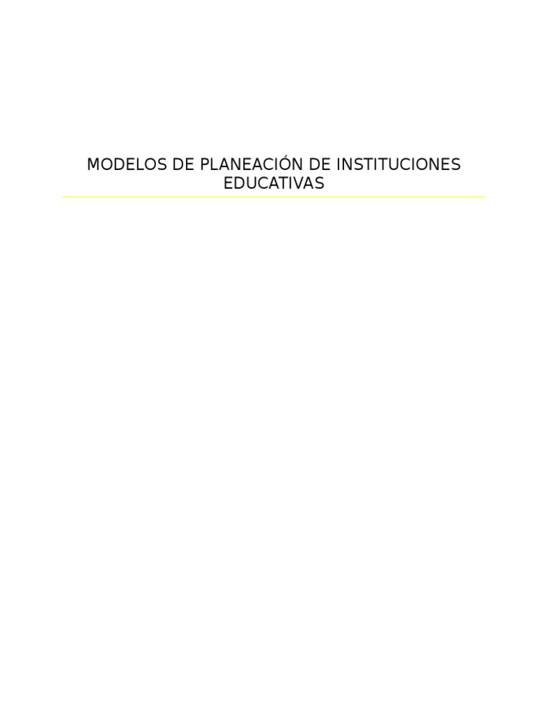 9 Modelos de Planeacion de Instituciones Educativas Ejemplos para ...
