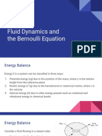 Fluid Dynamics and the Bernoulli Equation Energy Balance