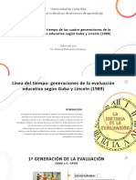 Línea Del Tiempo de Las Cuatro Generaciones de La Evaluación Educativa