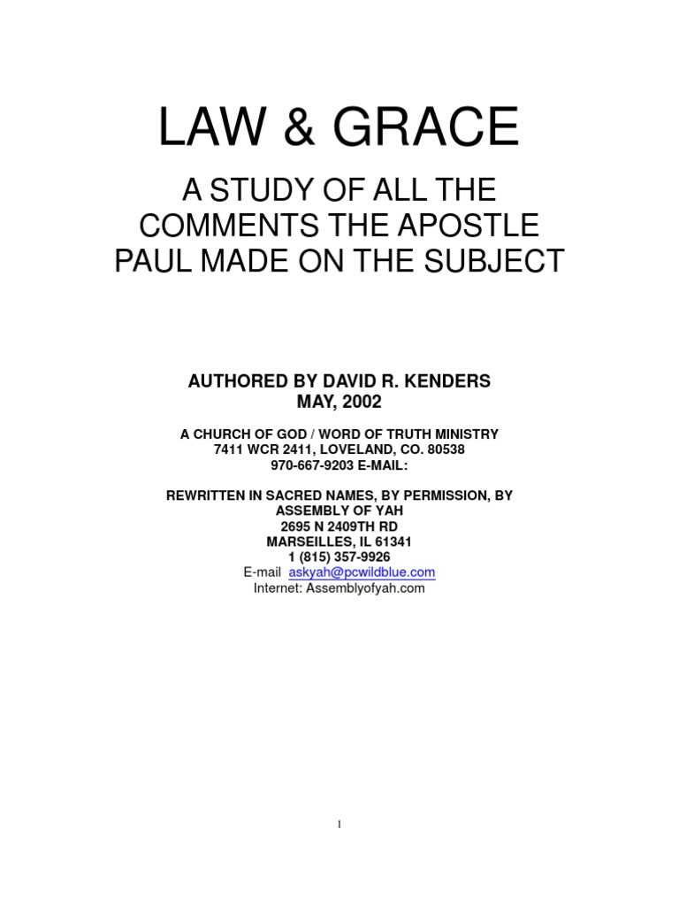 Apostle Paul's Teachings on Law and Grace | PDF | Epistle To The Romans ...