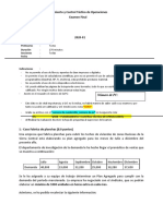 Planeamiento y Control Táctico de Operaciones Examen Final: Profesores Duración Secciones Fecha