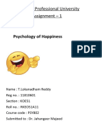 Psychology of Happiness and Positive Emotions