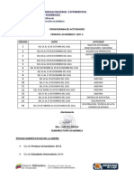 Cronograma de Actividades Periodo Académico 2021-2