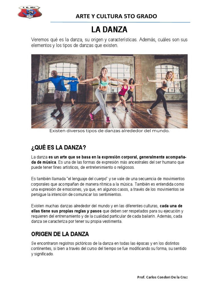 Características y Tipos de Danza | PDF | Bailes | Las artes escénicas