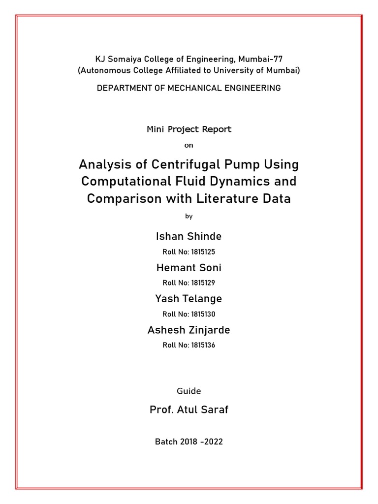 CFD Analysis of Centrifugal Pump | PDF | Computational Fluid Dynamics ...