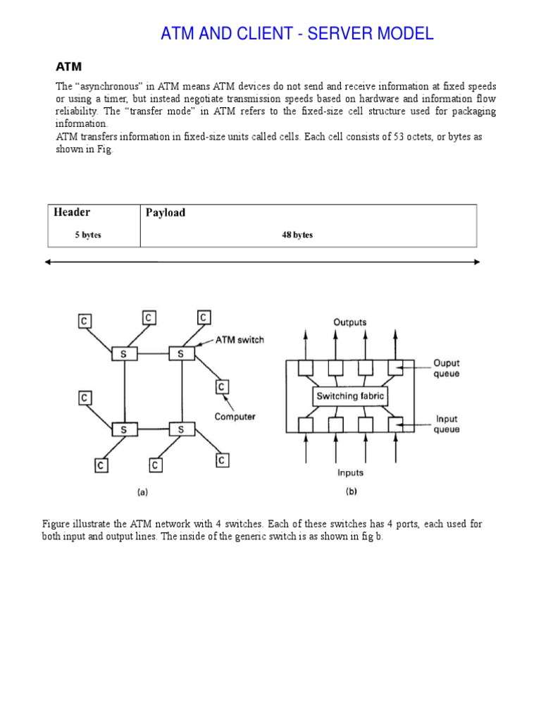 ATM and Client-Server Model Explained | PDF | Technology & Engineering