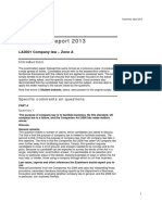 Examiners' Report 2013: LA3021 Company Law - Zone A