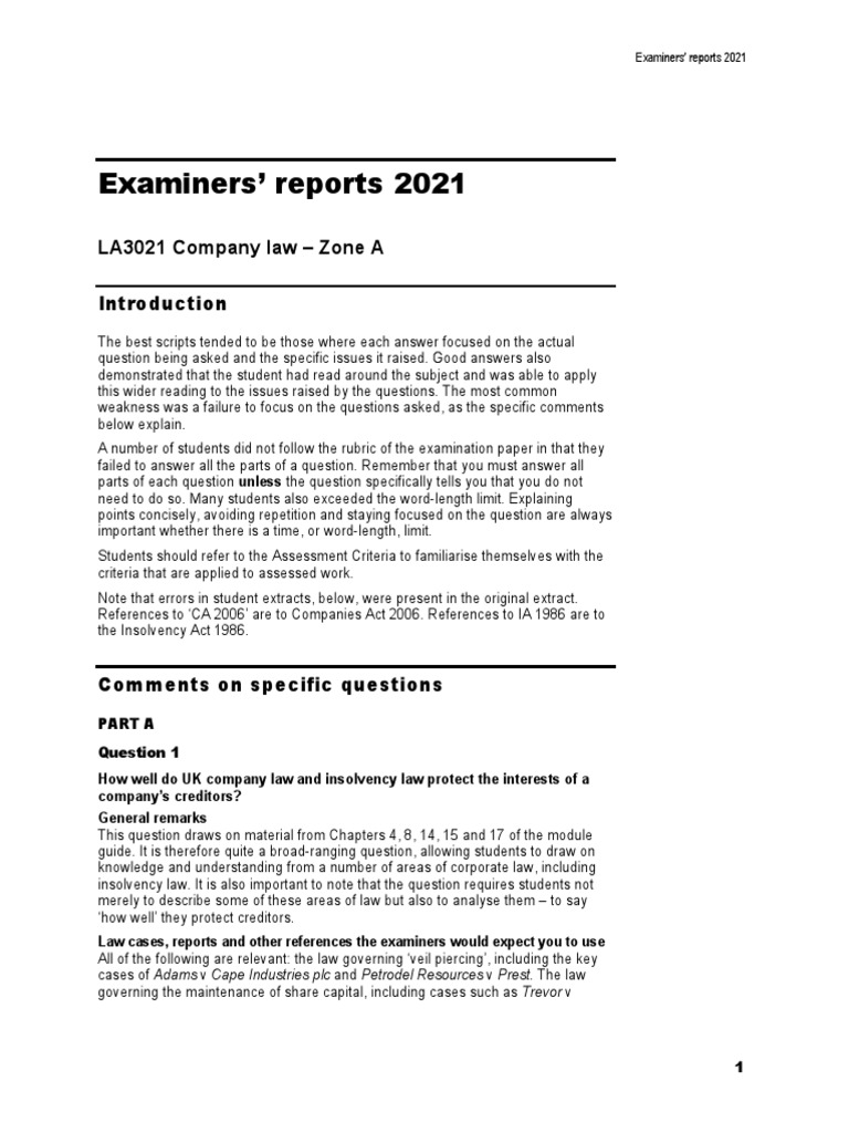 Examiners