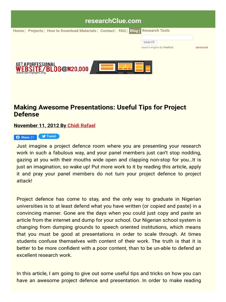 Making Awesome Presentations: Useful Tips For Project Defense ...