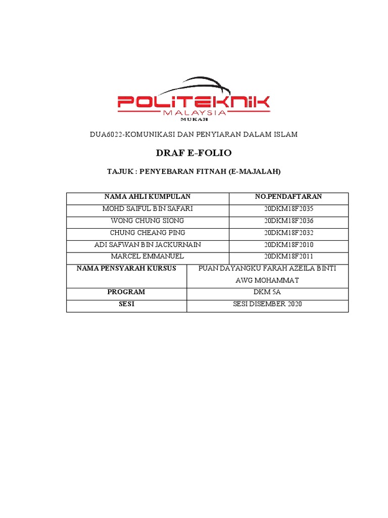 Draft E-Folio Grup 4 (New Update) | PDF