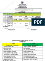 Class Program For Limited Face-To-Face