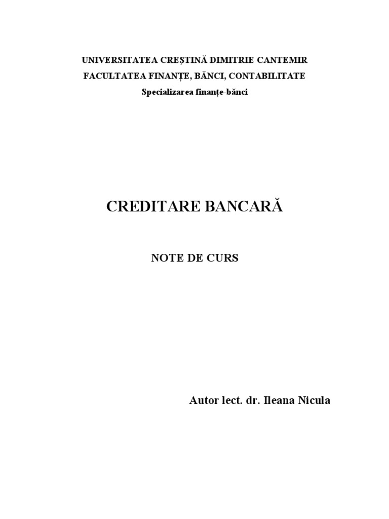 Creditarea Bancara