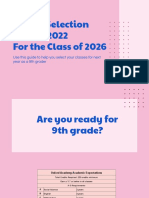 course selection instructions for 8th graders