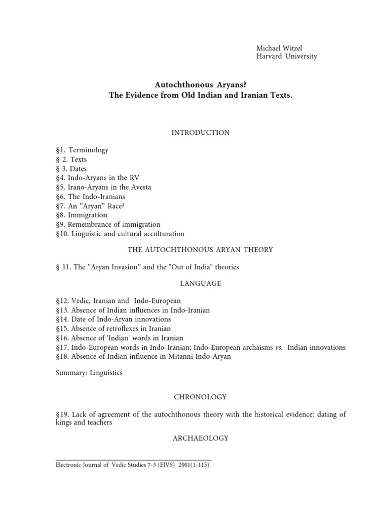 Autochthonous Aryans? The Evidence From Old Indian and Iranian Texts | PDF