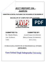 Project Report On - Justcric: Bachelor of Computer Applications