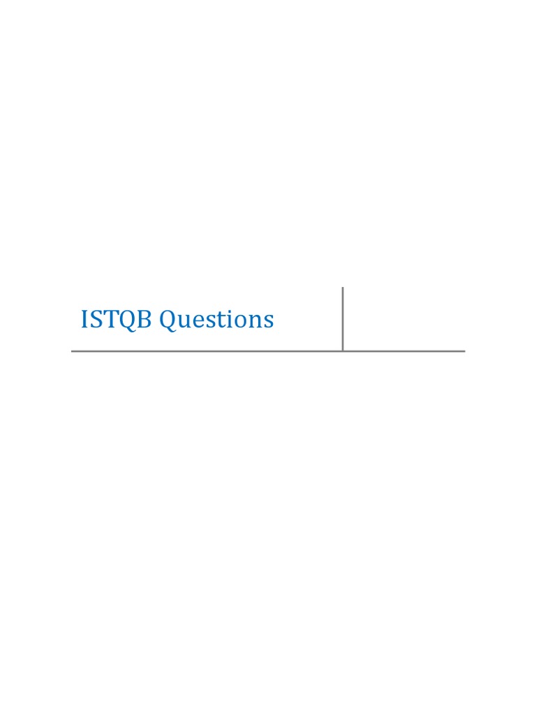 ISTQB Questions PDF Software Testing Software Bug