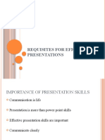 Requisites for Effective Presentations