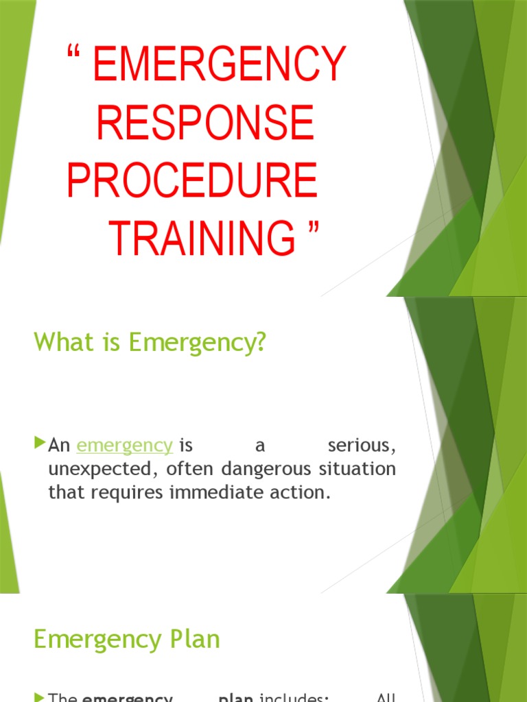 Emergency Responce Procedure Training | PDF | Emergency | Emergency ...