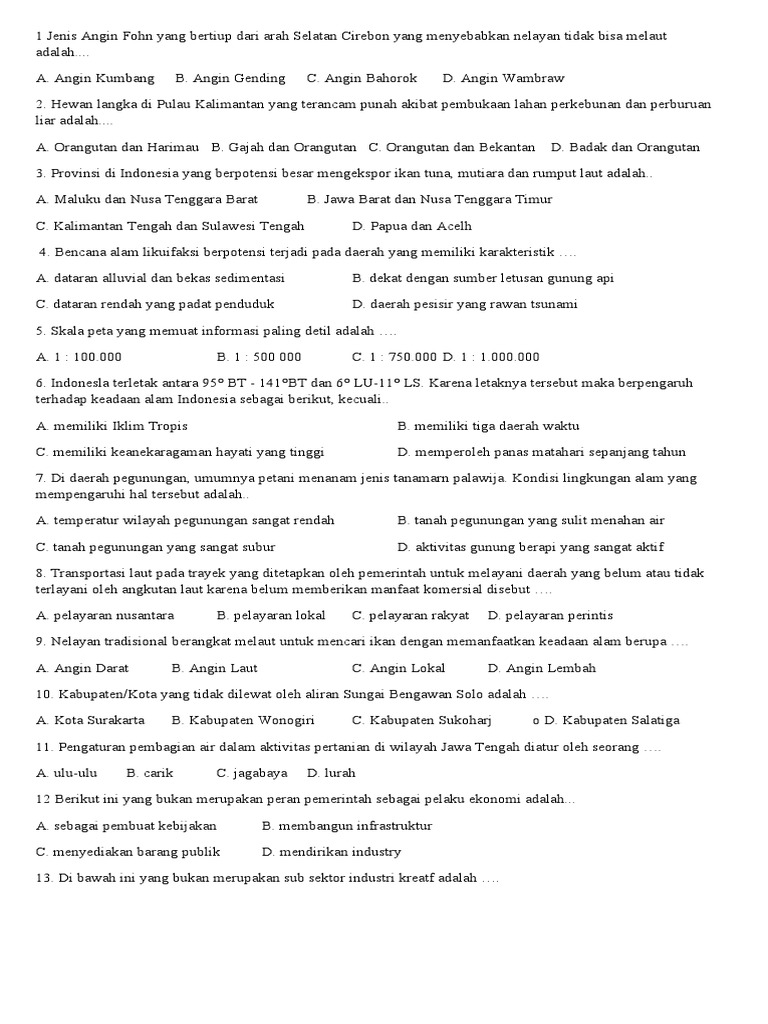 Download Soal Osn Ips Sd Dan Pembahasannya Pdf
