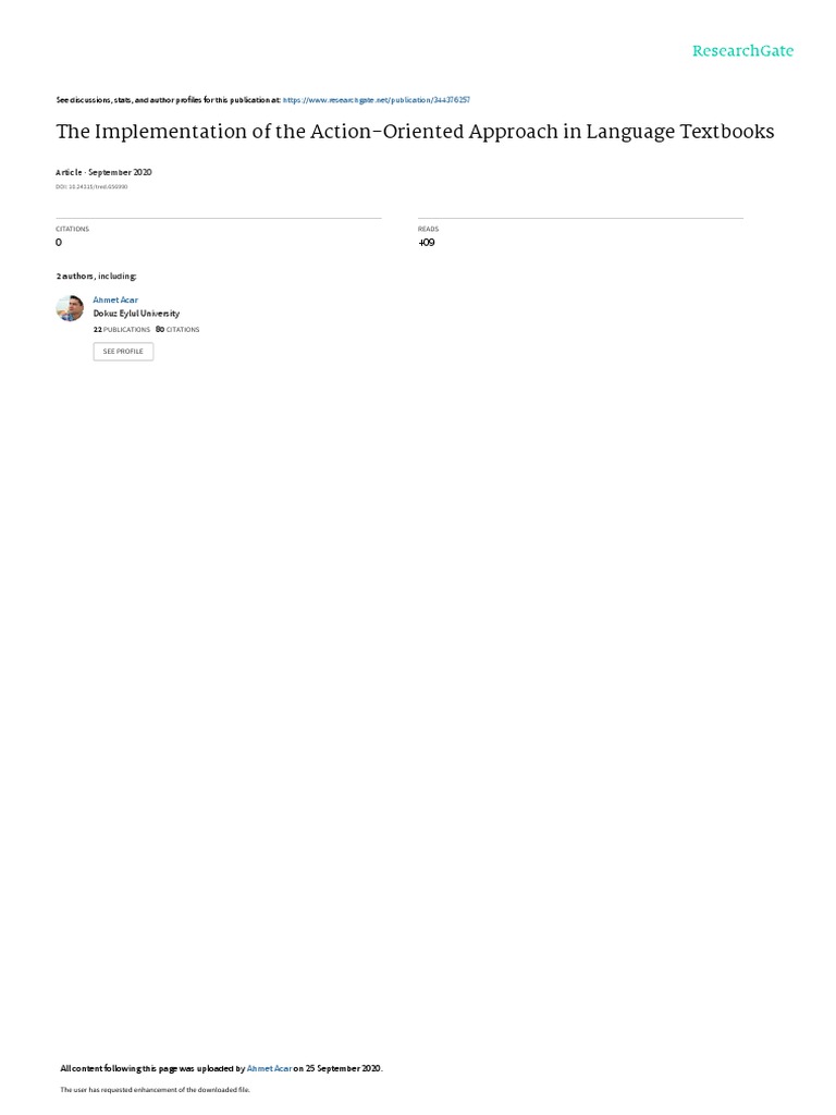 The Implementation of The ActionOriented Approach in Language