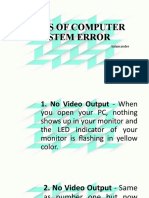 Types of Computer System Error