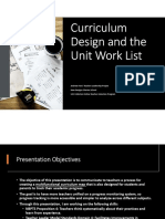 Curriculum Design and The Unit Work List