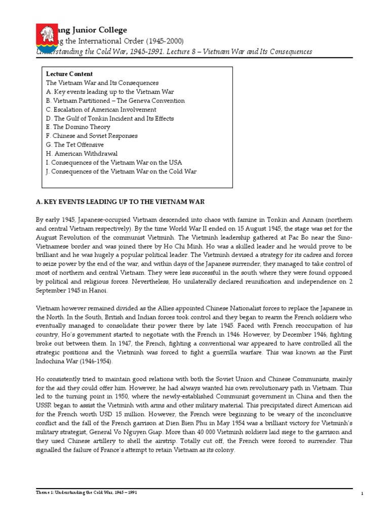 Vietnam War: Key Events and Consequences | PDF | Vietnam War | South ...