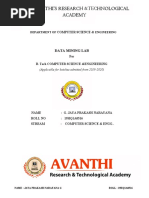 Avanthi'S Research &technological Academy: Data Mining Lab