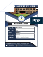 Microorganisms: Nisha Gupta Viii Sha Gupta A/B/C/D Science NOTES / Question Answers