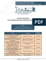 Lista Trabalhos Aprovados VISINARUB VSNPD VEMPUD