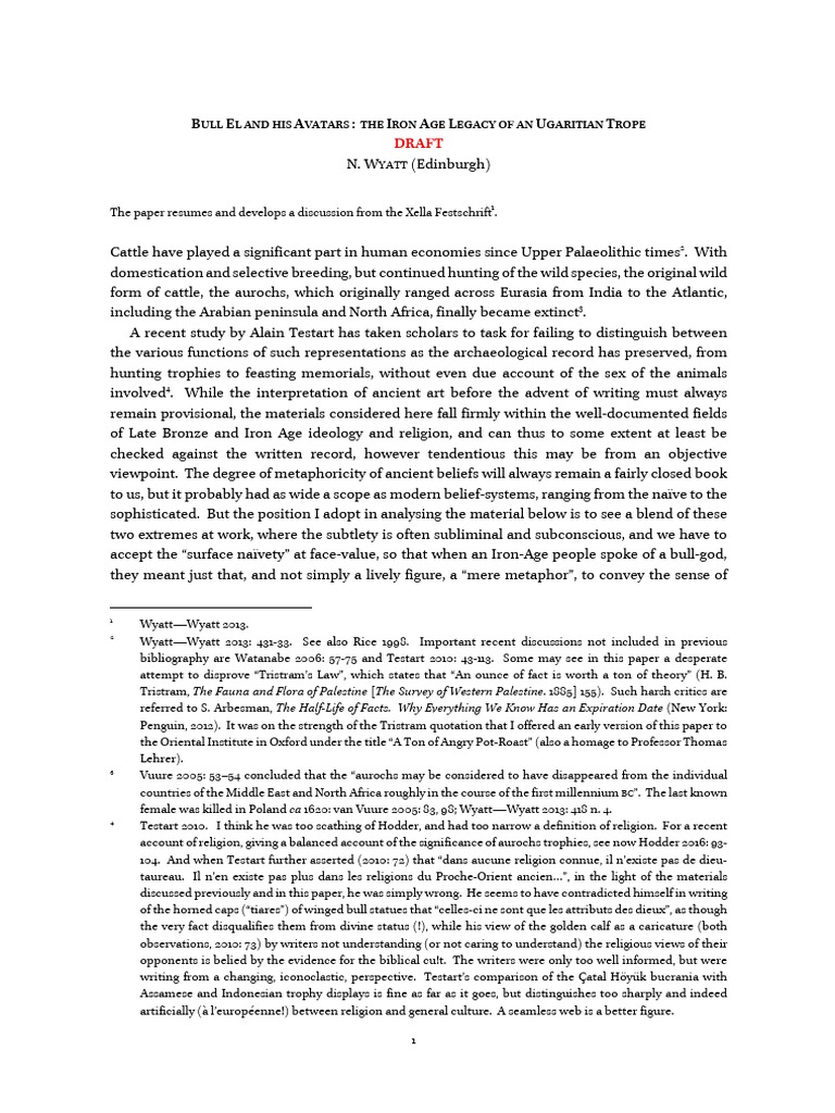 Bull El and His Avatars The Iron Age Leg PDF Yahweh Jacob