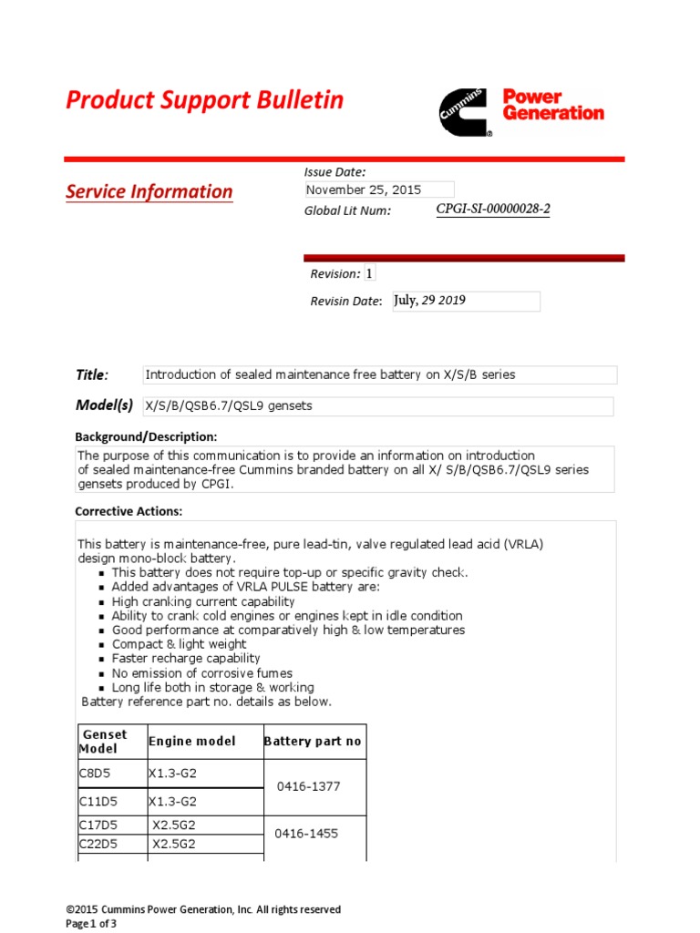 Product Support Bulletin: Service Information | PDF | Battery Charger |  Electronics